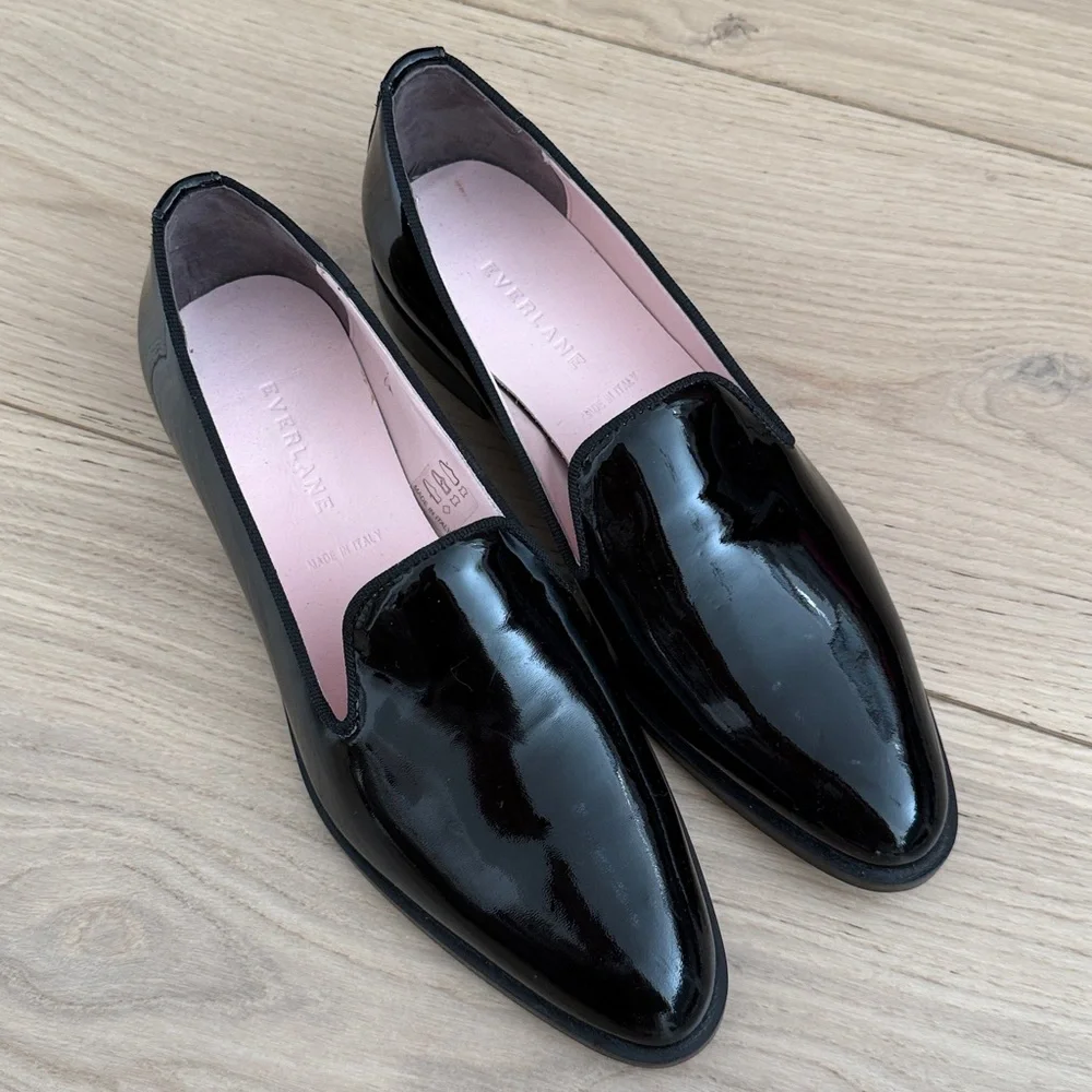 Everlane E2 patent leather smoking loafer